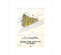 Wee Blue Coo TRAVEL TRANSPORT LONDON UNDERGROUND PLATFORM SAFETY UK FRAMED PRINT B12X10620