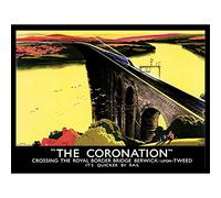 Wee Blue Coo Travel Transport Royal Border Bridge Berwick Tweed Train Rail Uk New Fine Art Print Poster Picture 30X40 Cms Cc4536