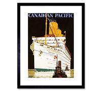 Wee Blue Coo Travel Transport Ship Liner Ocean Tug Boat Funnel Canada Framed Wall Art Print