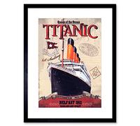 Wee Blue Coo Travel Transport Titanic Liner Disaster Queen Ocean Framed Wall Art Print