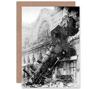 Wee Blue Coo TRAVEL TRANSPORT TRAIN CRASH MONTPARNASSE PARIS FRANCE GREETINGS CARD