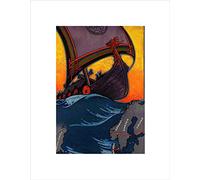 Wee Blue Coo Travel Transport Viking Longboat Scandinavia Wall Art Print