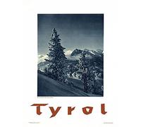 Wee Blue Coo Travel Tyrol Austria Alpine Mountain Snow Pine Tree Art Print Poster Wall Decor 12X16 Inch
