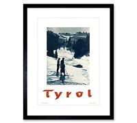 Wee Blue Coo TRAVEL TYROL AUSTRIA SKI WINTER SPORT ALPINE SNOW FRAMED ART PRINT B12X6566