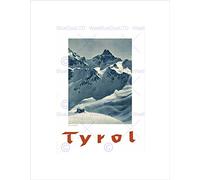 Wee Blue Coo Travel Tyrol Austria Snow Mountain Alpine Chalet Wall Art Print