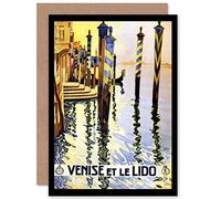 Wee Blue Coo TRAVEL VENICE ITALY CANAL GONDOLA ADVERT BIRTHDAY BLANK GREETINGS CARD