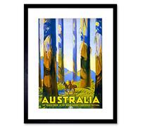 Wee Blue Coo Travel Victoria Australia Tree Horse Nature Picture Framed Wall Art Print