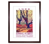 Wee Blue Coo TRAVEL VINTAGE AD LNER EPPING FOREST LIVERPOOL RAILWAY FRAMED PRINT F97X7492