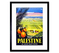 Wee Blue Coo Travel Visit Palestine Jerusalem Orange Israel Framed Wall Art Print