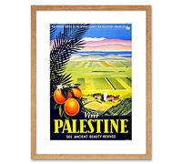 Wee Blue Coo Travel Visit Palestine Jerusalem Orange Israel Framed Wall Art Print