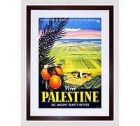 Wee Blue Coo Travel Visit Palestine Jerusalem Orange Israel Framed Wall Art Print