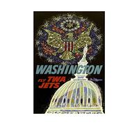 Wee Blue Coo Travel Washington Dc Eagle White House Capital Usa Vintage Wall Art Print