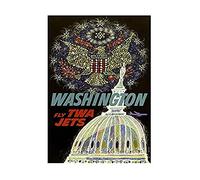Wee Blue Coo Travel Washington Dc Eagle White House Capital Vintage Wall Art Print