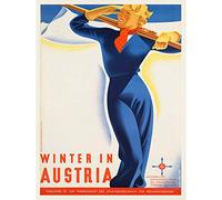Wee Blue Coo Travel Winter Sport Austria Snow Ski Alpine Mountain Art Print Poster 30X40 Cm 12X16 In Bb7688B