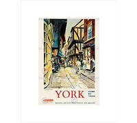 Wee Blue Coo Travel York England UK Rail Shambles Medieval Butcher Street Art Wall Art Print