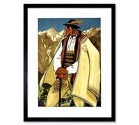Wee Blue Coo Travel Zakopane Mountain Poland Dress Tradition Picture Framed Wall Art Print