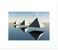Wee Blue Coo TRIO FLOATING PYRAMID BLACK FRAME FRAMED ART PRINT PICTURE MOUNT B12X9431