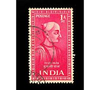 Wee Blue Coo Tulsidas Poet Vintage Stamp India Art Print Poster Wall Decor 12X16 Inch