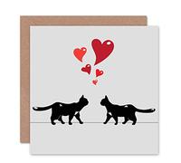 Wee Blue Coo Two Cats In Love - Valentines/Anniversary/Birthday Card CS285