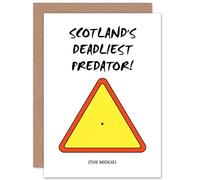 Wee Blue Coo TYPOGRAPH PAINTING DEADLY PREDATOR MIDGIE MIDGE SCOTLAND GREETING CARD