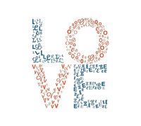 Wee Blue Coo Typography Love Letters Art Print Poster Wall Decor 12X16 Inch