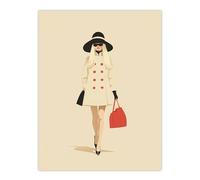 Wee Blue Coo Unbothered Stylish 60s Fashion Model Extra Large XL Wall Art Poster Print