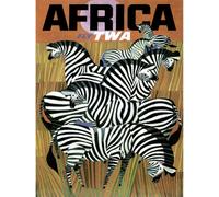 Wee Blue Coo Unframed Wall Art Africa Travel Twa Airline Zebra - 12X16 Inch