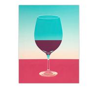 Wee Blue Coo Unframed Wall Art Burgundy Merlot Wine Lover Kitchen Bar Living Room - 12X16 Inch