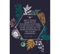 Wee Blue Coo Unframed Wall Art Floral Quote Hubert Reeves Invisible God Nature - 12X16 Inch