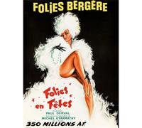 Wee Blue Coo Unframed Wall Art Folies Bergere Theatre Cabaret - 12X16 Inch
