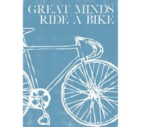 Wee Blue Coo Unframed Wall Art Great Minds Ride A Bike - 12X16 Inch