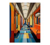 Wee Blue Coo Unframed Wall Art Next Stop The Tate Metro Underground Living Room - 12X16 Inch