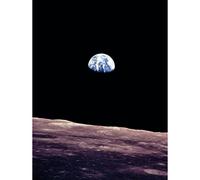 Wee Blue Coo Unframed Wall Art Space Photo Planet Earth Lunar Surface Moon Landscape Usa - 12X16 Inch