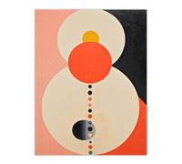 Wee Blue Coo Unframed Wall Art Tangerine Abstract Dream Orbs Orange Pink Painting - 12X16 Inch