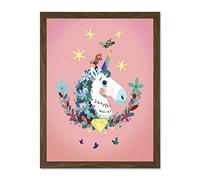 Wee Blue Coo Unicorn Diamond Birds Art Large Framed Art Print Poster Wall Decor 18x24 inch
