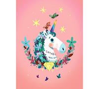 Wee Blue Coo Unicorn Diamond Birds Canvas Art Print