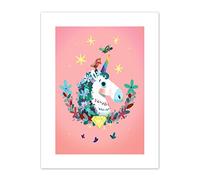 Wee Blue Coo Unicorn Diamond Birds Canvas Art Print