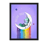 Wee Blue Coo Unicorn Follow Your Dreams Wall Large Framed Art Print Poster Wall Decor 18x24 inch