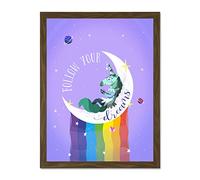 Wee Blue Coo Unicorn Follow Your Dreams Wall Large Framed Art Print Poster Wall Decor 18x24 inch