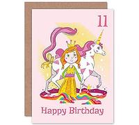 Wee Blue Coo Unicorn Princess Magic 11th Birthday Greeting Card With Envelope Blank Inside Premium Quality