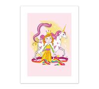 Wee Blue Coo Unicorn Princess Magic Art Print Canvas Premium Wall Decor Poster