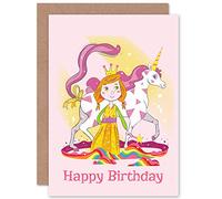 Wee Blue Coo Unicorn Princess Magic Birthday Greeting Card With Envelope Blank Inside Premium Quality