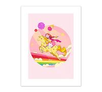 Wee Blue Coo Unicorn Rainbow Princess Magic Art Print Canvas Premium Wall Decor Poster