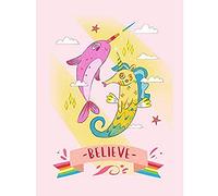 Wee Blue Coo Unicorn Seahorse Narwhal Believe Art Print Canvas Premium Wall Decor Poster