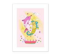 Wee Blue Coo Unicorn Seahorse Narwhal Magic Art Print Canvas Premium Wall Decor Poster