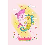 Wee Blue Coo Unicorn Seahorse Narwhal Magic Large Wall Art Print Canvas Premium Poster