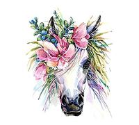 Wee Blue Coo Unicorn With Flower Wreath Art Print Canvas Premium Wall Decor Poster