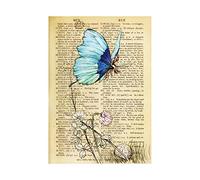 Wee Blue Coo Upcycle Butterfly Rider Fantasy Dictionary Wall Art Print