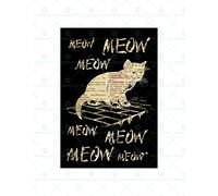 Wee Blue Coo Upcycle Cat Dictionary Meow Animal Wall Art Print