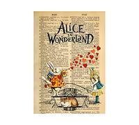 Wee Blue Coo Upcycle Dictionary Alice Wonderland Collage Wall Art Print